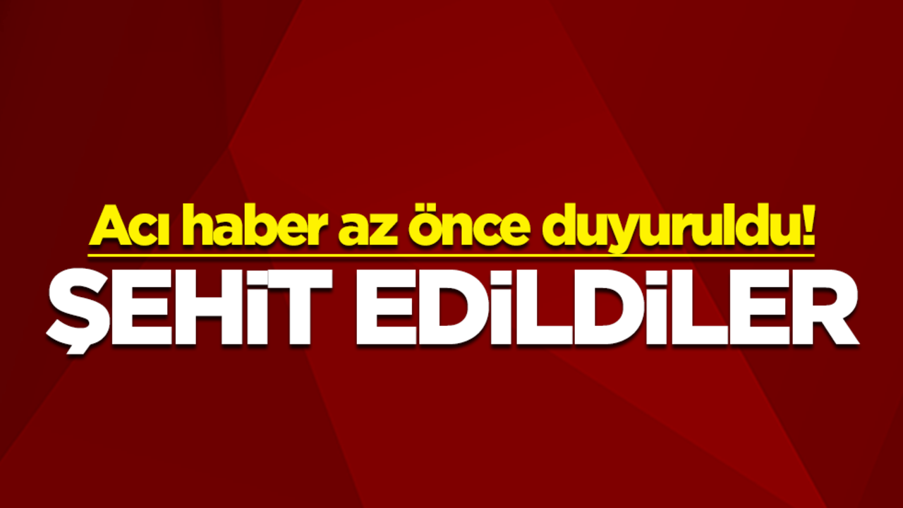 Acı haber az önce duyuruldu! Şehit edildiler