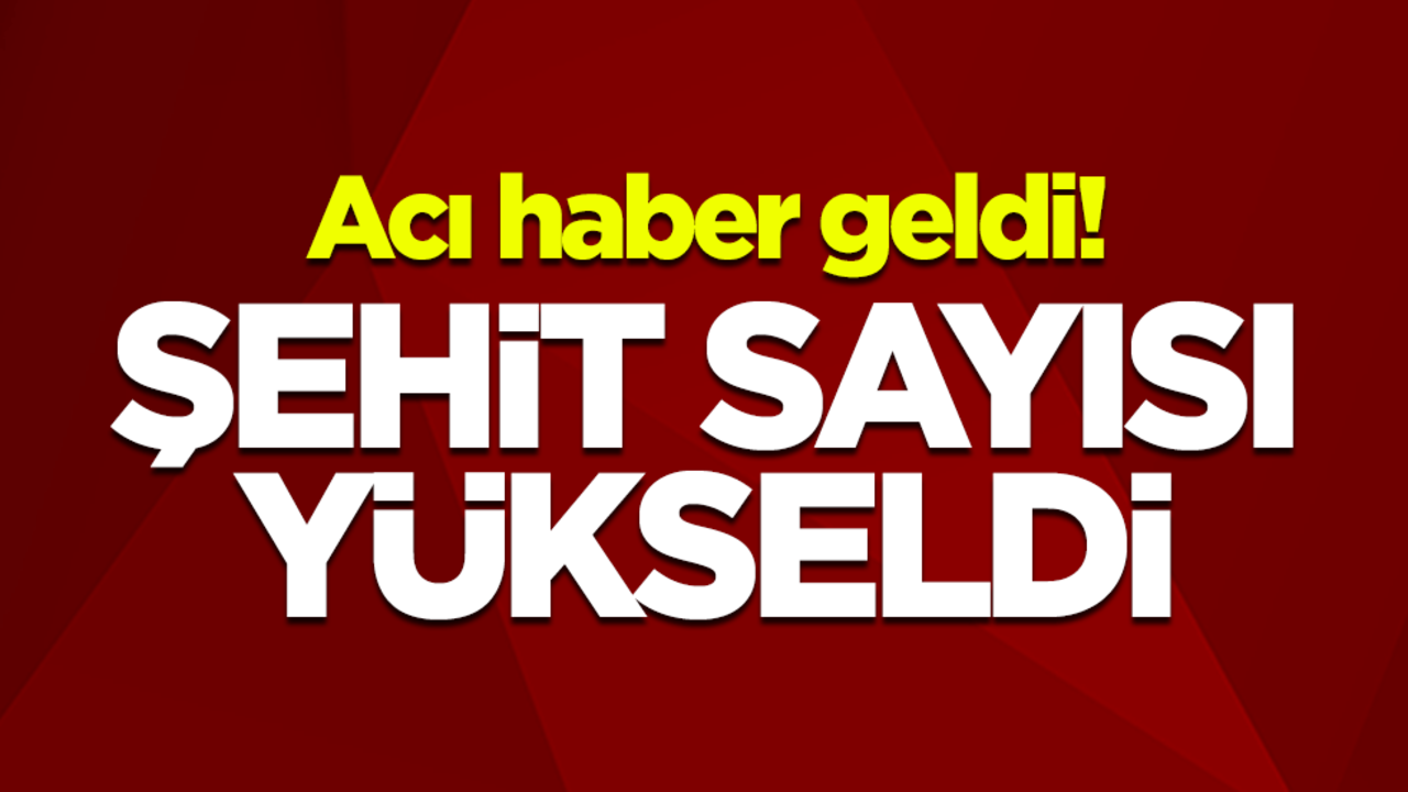 Acı haber geldi! Şehit sayısı yükseldi