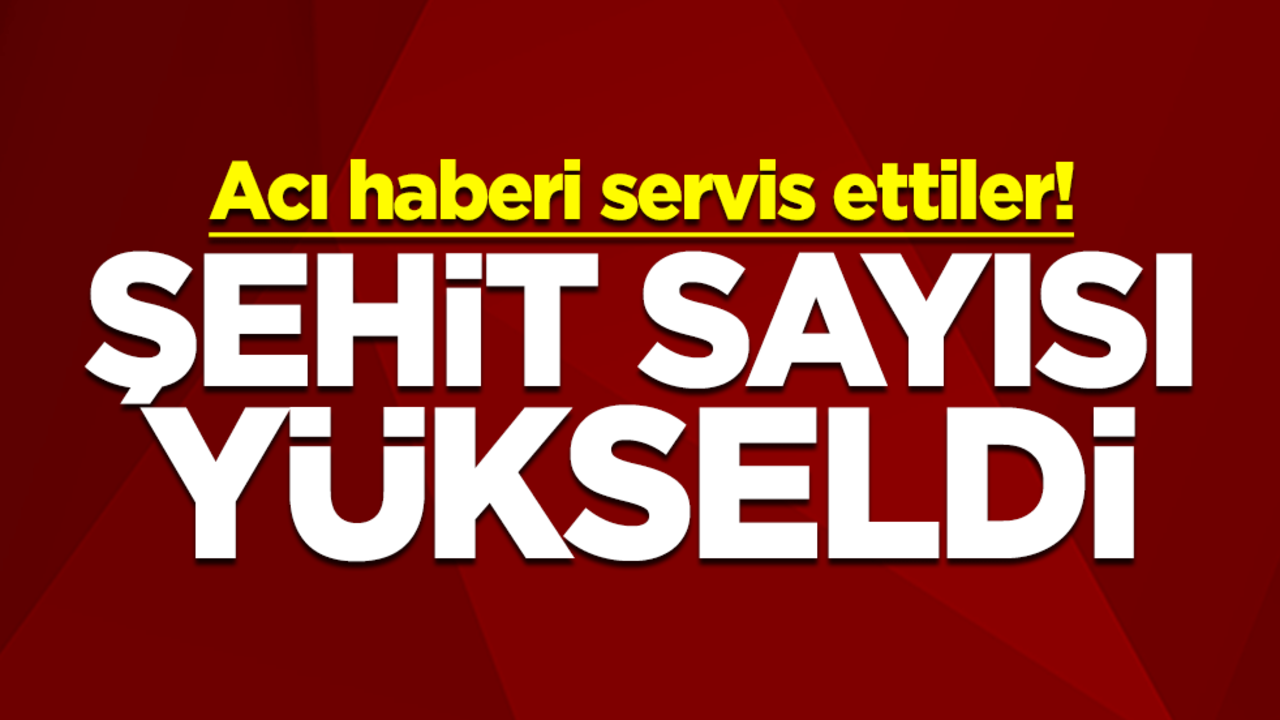 Acı haberi servis ettiler! Şehit sayısı yükseldi