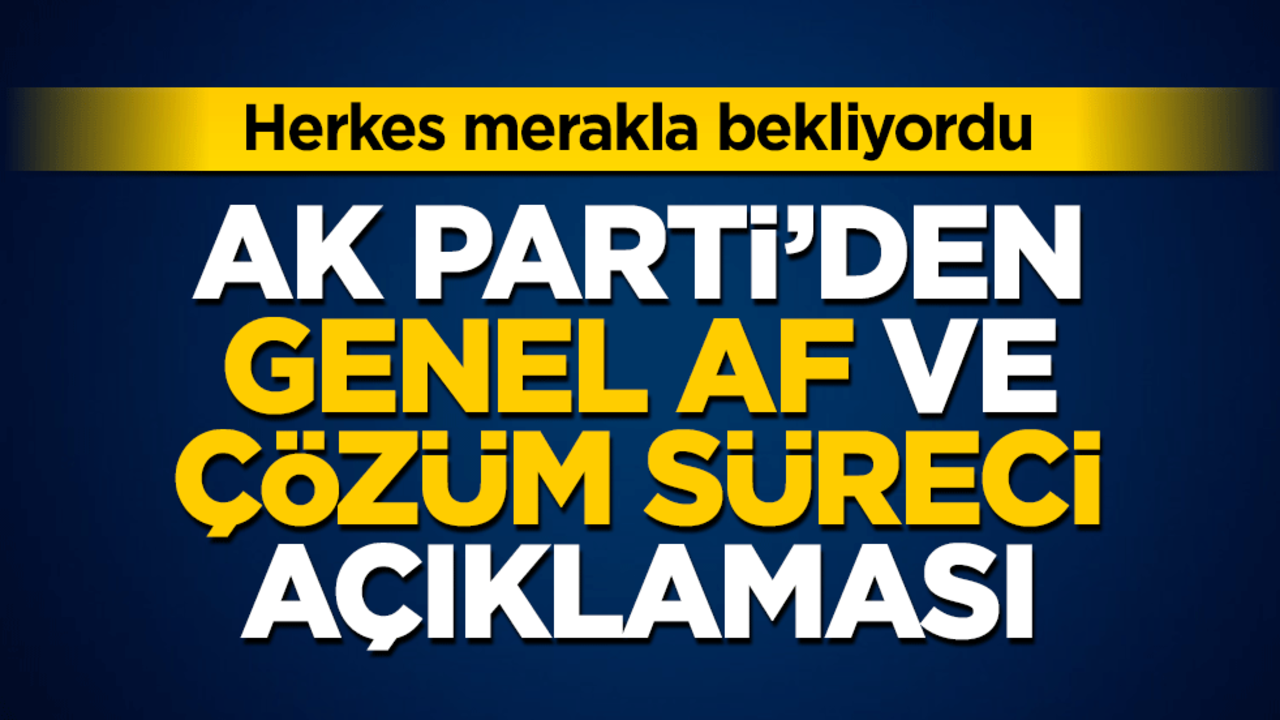 AK Parti'den "genel af" ve "çözüm süreci" açıklaması!