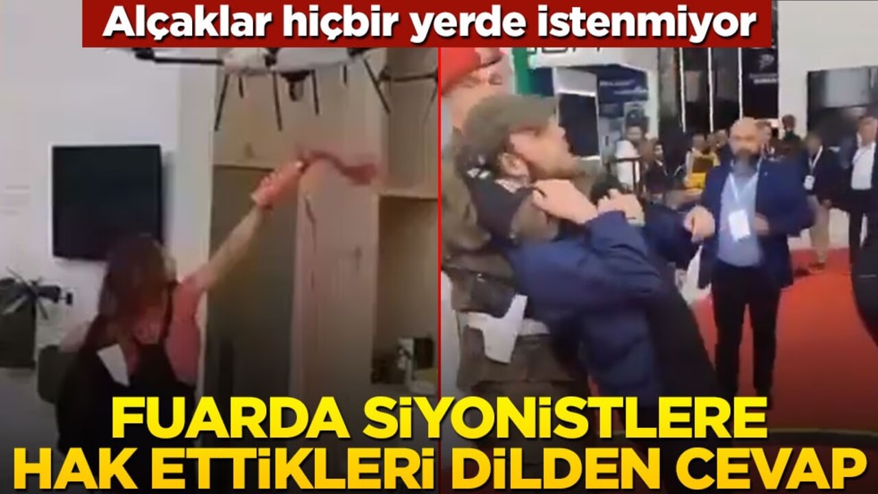 Alçaklar hiçbir yerde istenmiyor! Fuarda siyonistlere hak ettikleri dilden cevap
