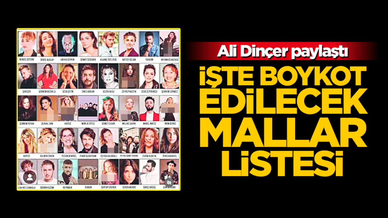 Ali Dinçer paylaştı: İşte boykot edilecek 'mal'lar listesi