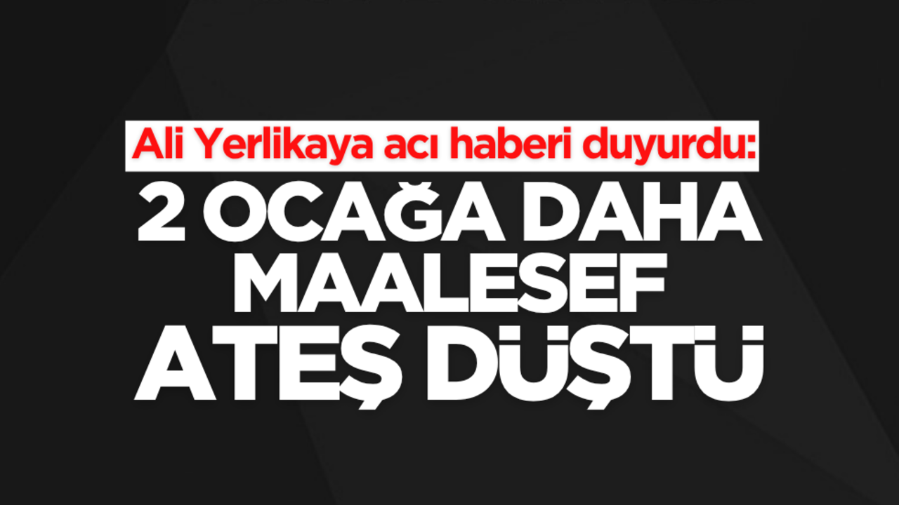 Ali Yerlikaya acı haberi duyurdu: 2 ocağa daha maalesef ateş düştü!