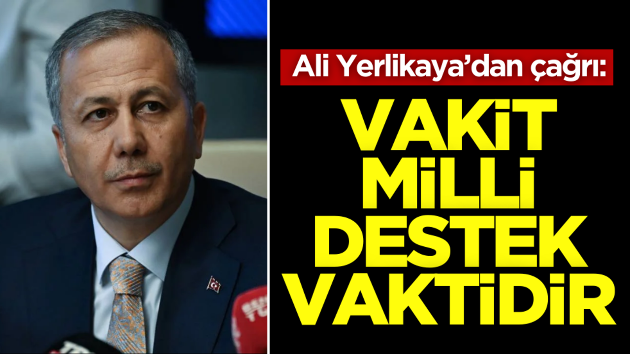 Ali Yerlikaya: "Vakit, milli destek vaktidir"