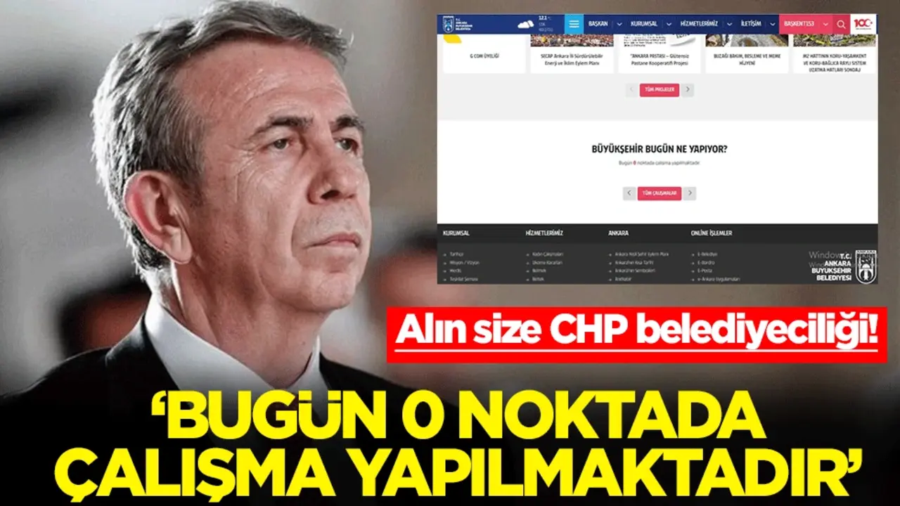 Alın size CHP belediyeciliği! "Bugün 0 noktada çalışma yapılmaktadır"