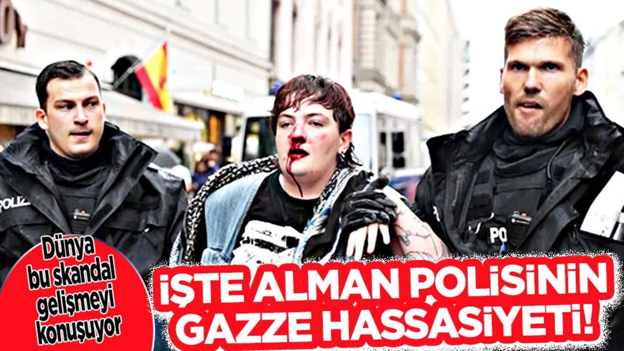 Almanya'da Gazze protestosuna polisten sert müdahale: Gözaltına aldı!