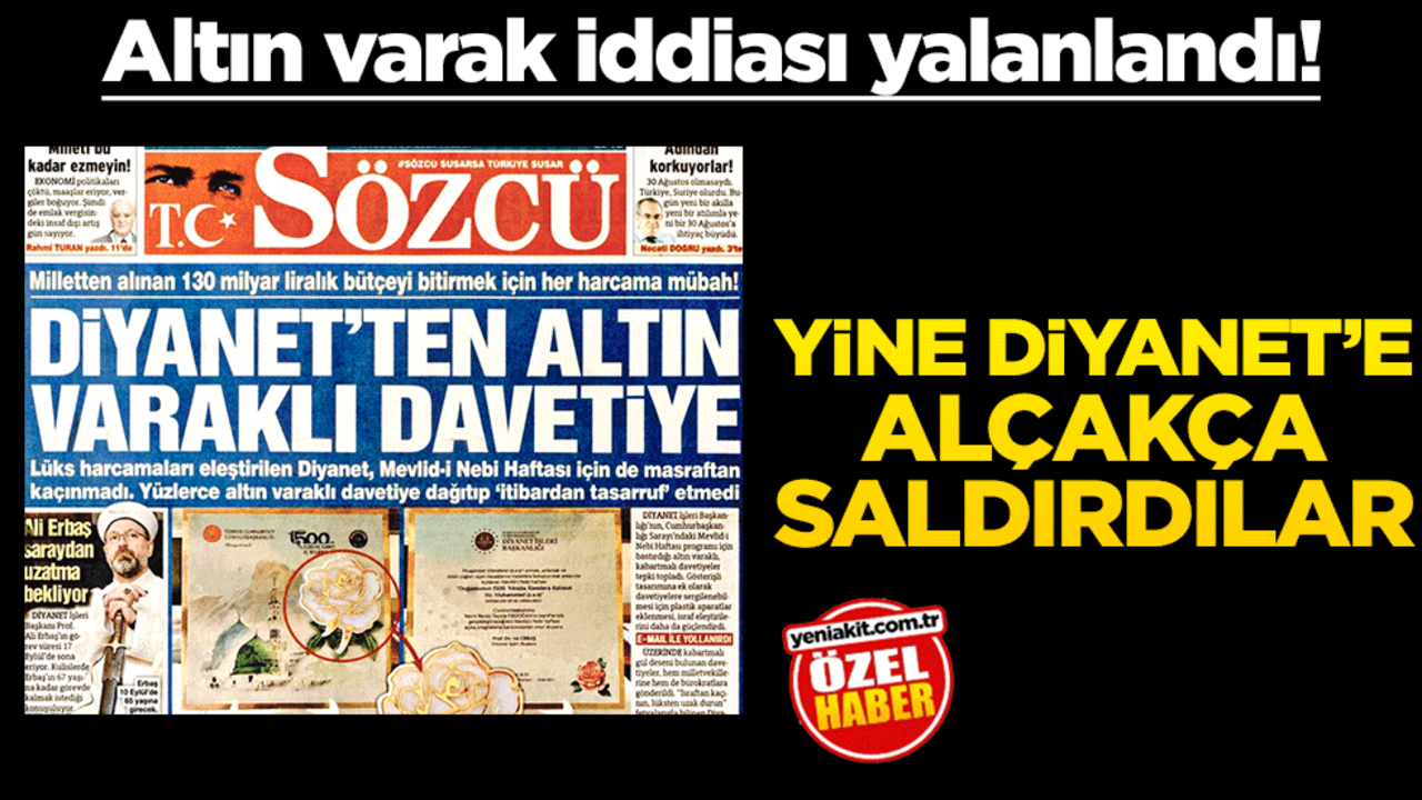 Altın varak iddiası yalanlandı! Yine Diyanet’e alçakça saldırdılar