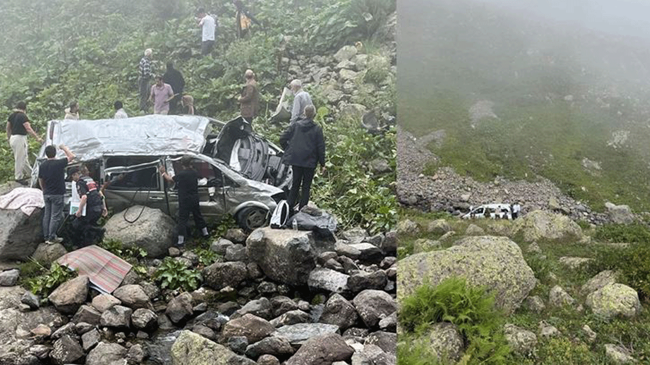 Arap turistleri taşıyan minibüs Trabzon'da uçuruma yuvarlandı: 2 ölü, 4 yaralı