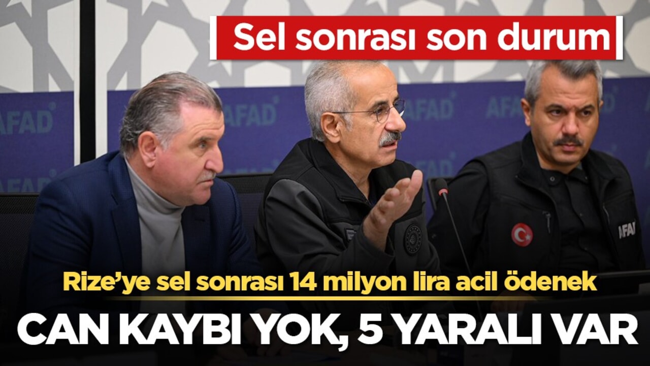 Bakan Uraloğlu: Acil durum için Rize’ye 14 milyon lira destek sağlandı