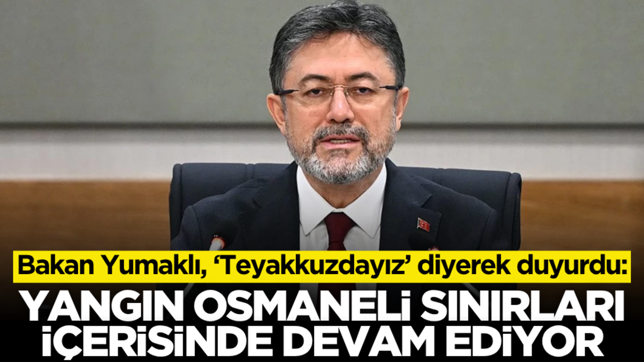 Bakan Yumaklı, ‘Teyakkuzdayız’ diyerek duyurdu: Yangın Osmaneli sınırları içerisinde devam ediyor!