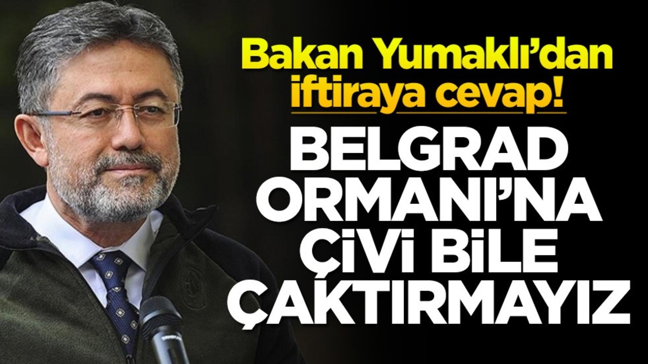 Bakan Yumaklı’dan iftiraya cevap! Belgrad Ormanı'na çivi bile çaktırmayız