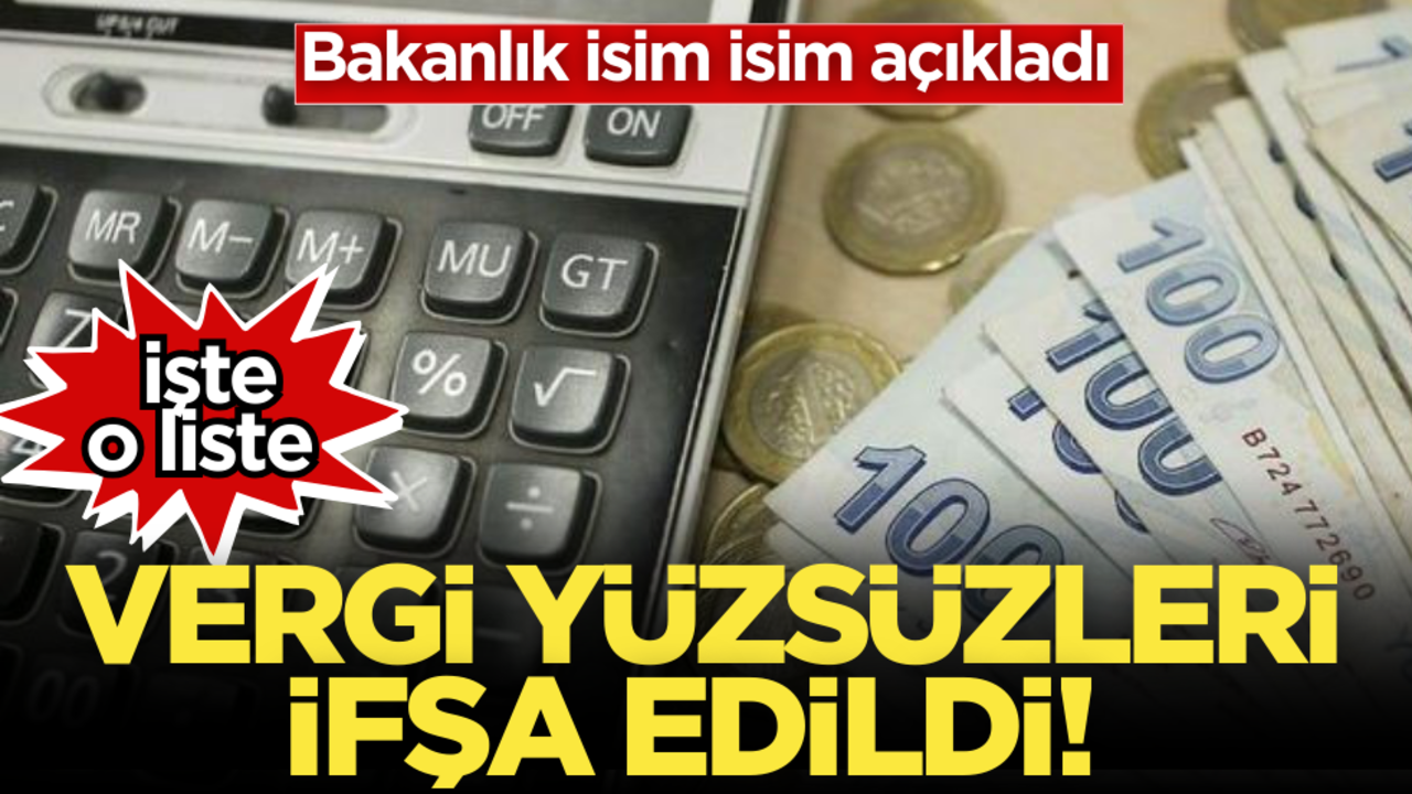 Bakanlık tek tek açıkladı! Vergi yüzsüzleri ifşa oldu