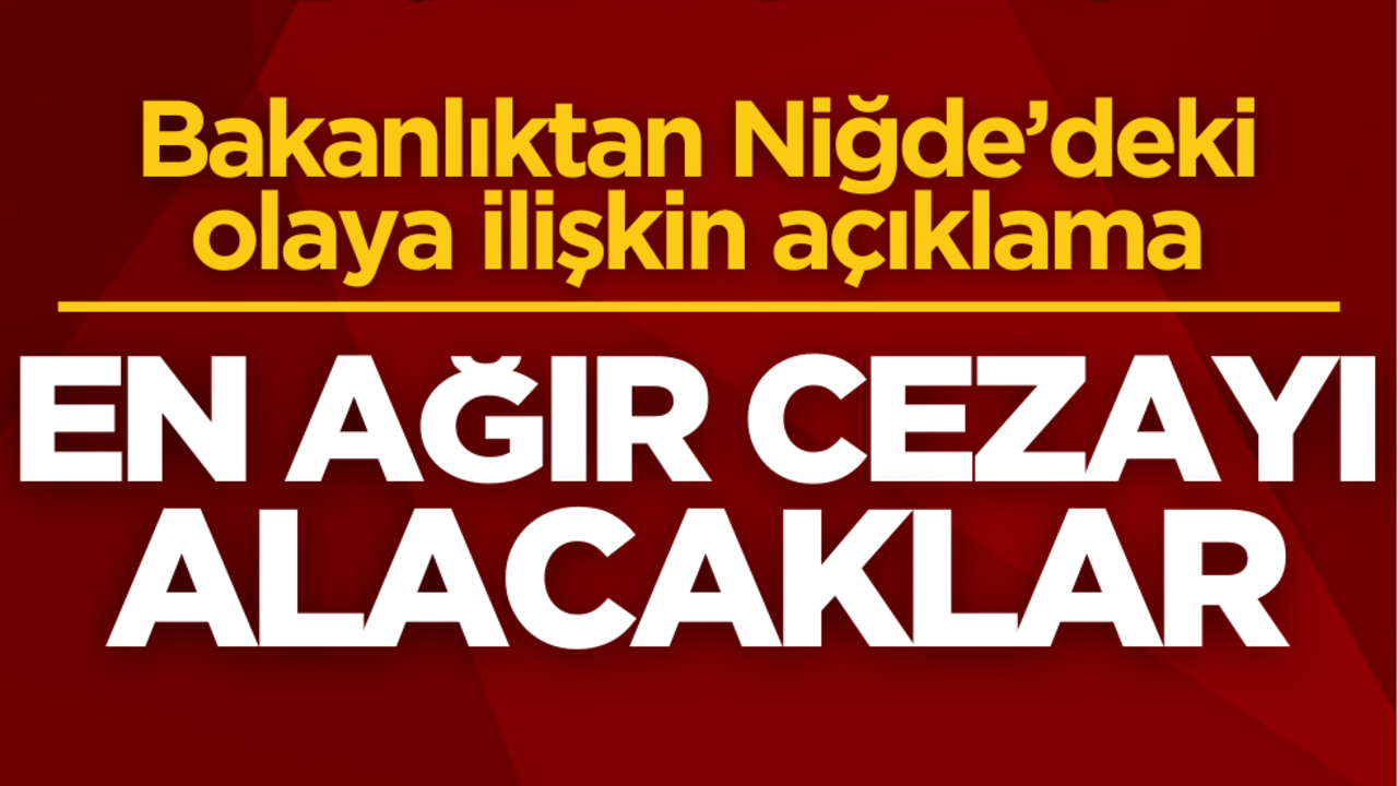 Bakanlıktan Niğde’deki olaya ilişkin açıklama: En ağır cezayı alacaklar