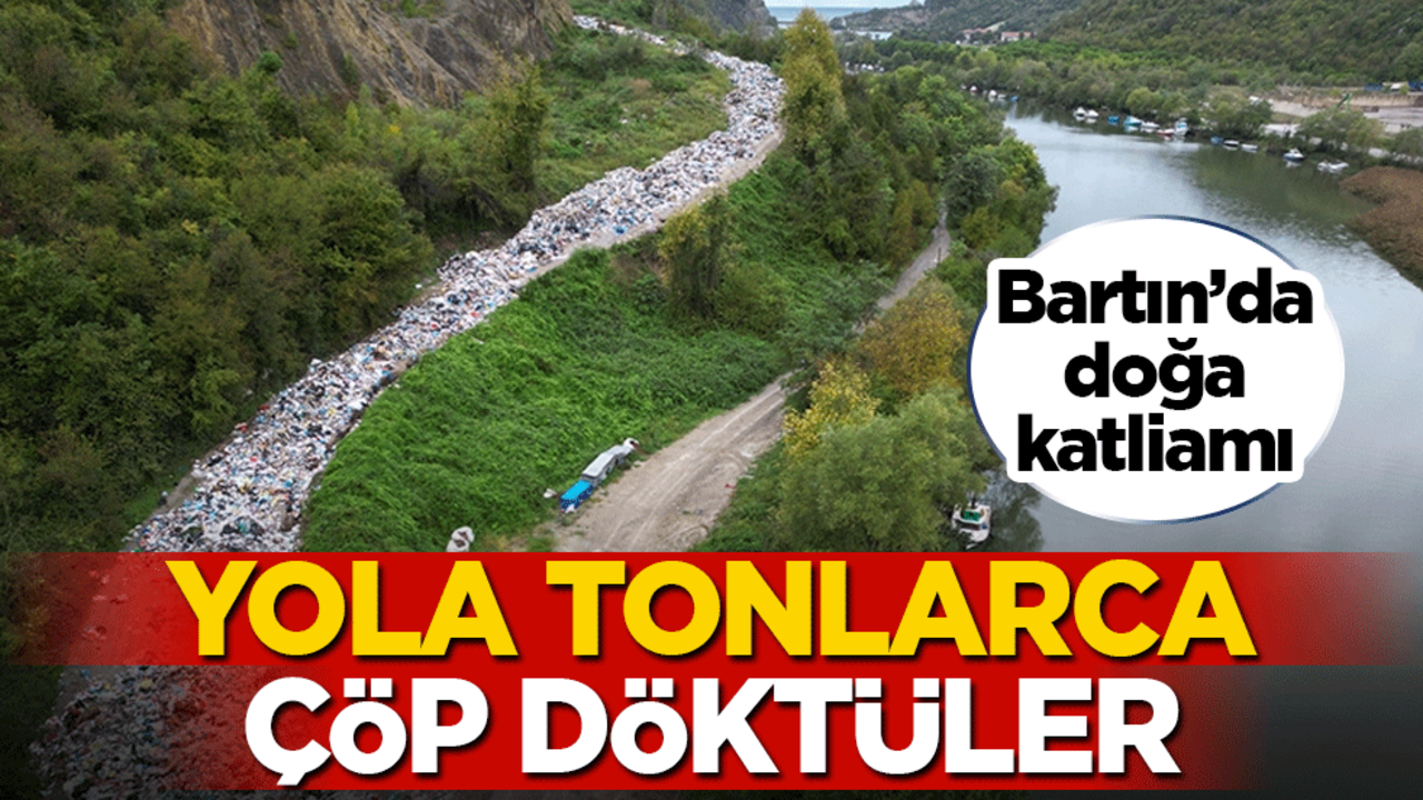 Bartın'da doğa katliamı! Yola tonlarca çöp döktüler