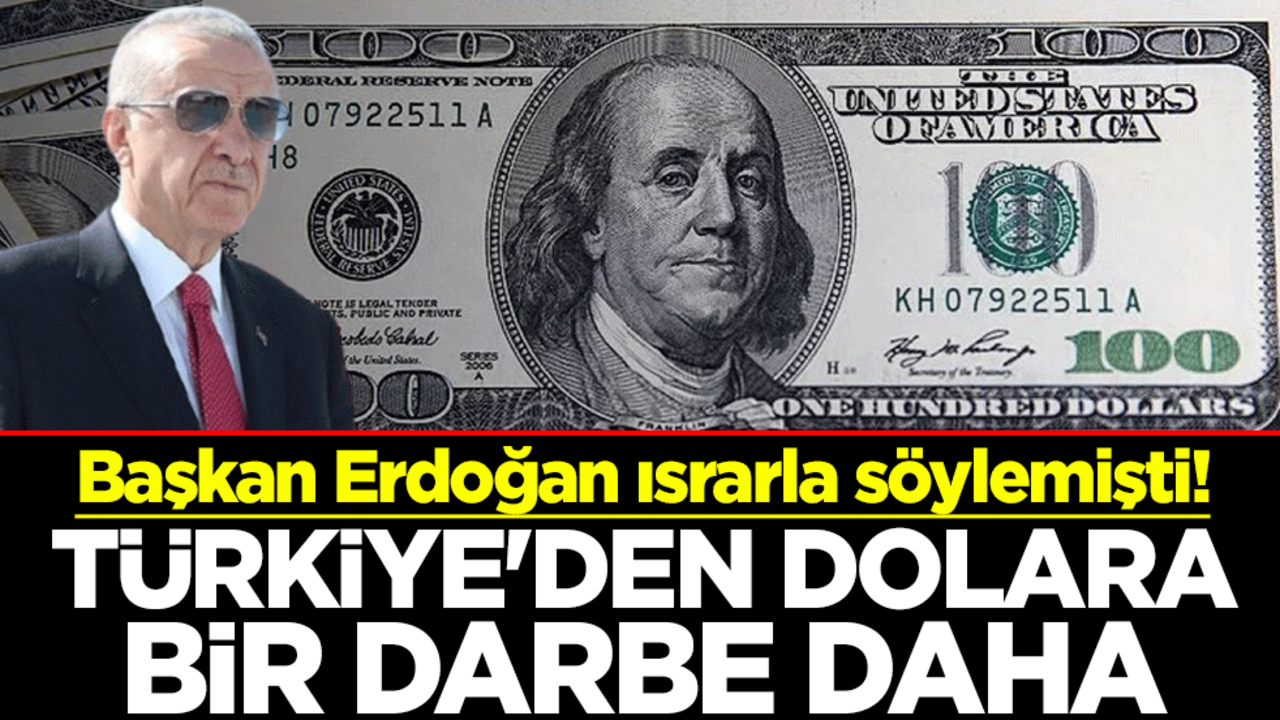 Başkan Erdoğan ısrarla söylemişti! Türkiye'den dolara bir darbe daha