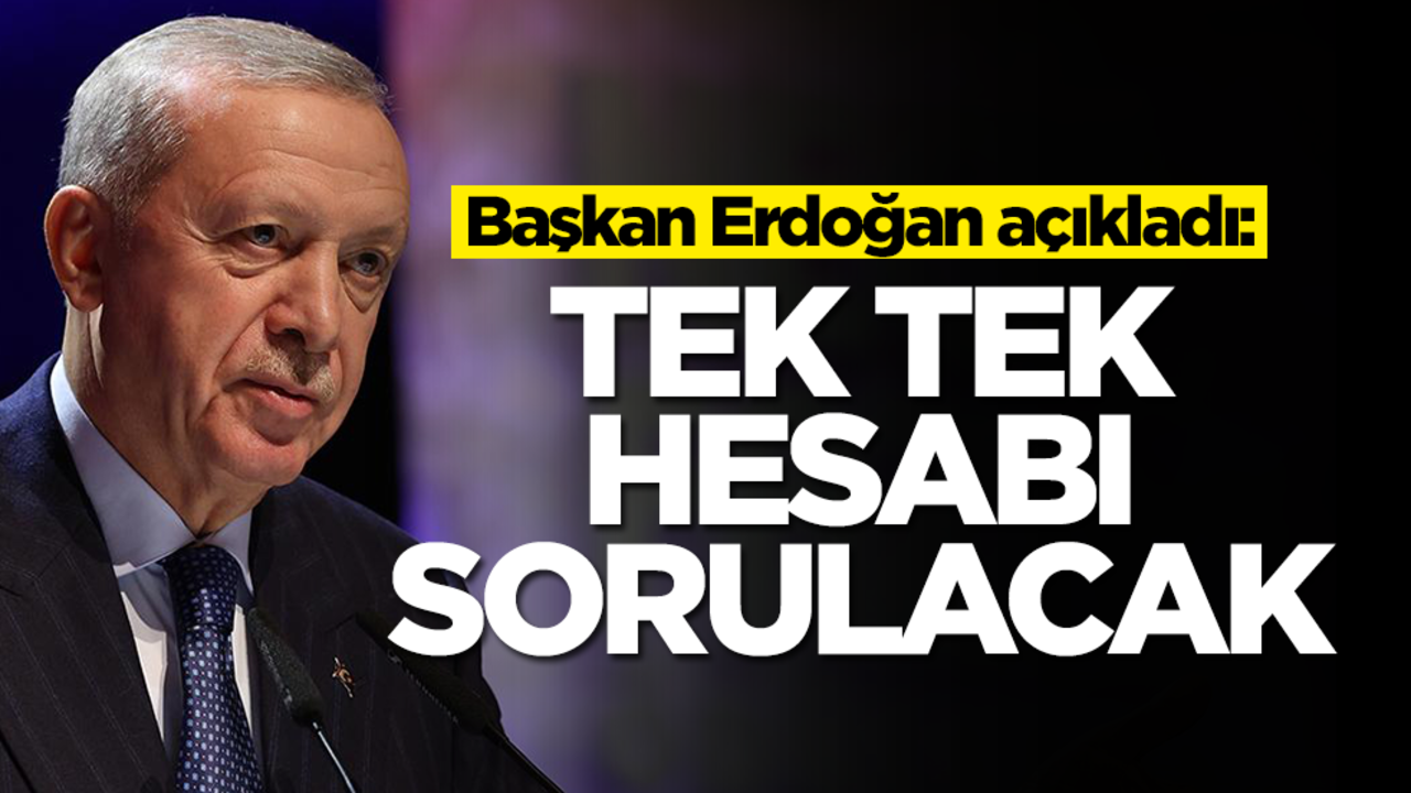 Başkan Erdoğan'dan açıkladı: Tek tek hesap sorulacak