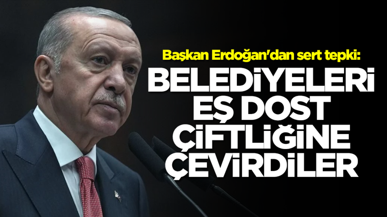 Başkan Erdoğan'dan sert tepki: Belediyeleri eş, dost çiftliğine çevirdiler