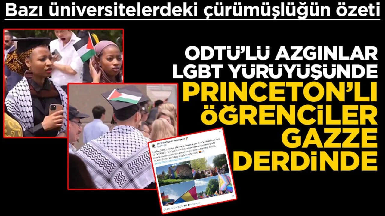 Bazı üniversitelerdeki çürümüşlüğün özeti! ODTÜ’lü azgınlar LGBT yürüyüşünde, Princeton’lı öğrenciler Gazze derdinde