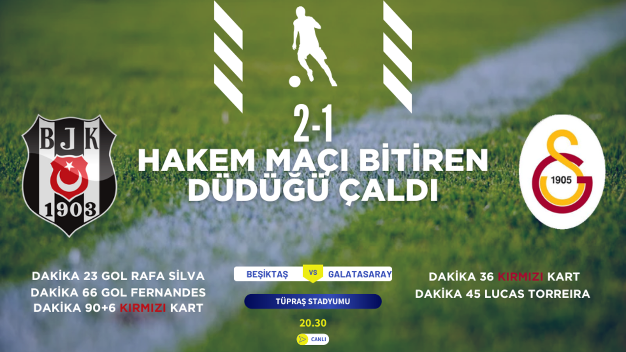 Beşiktaş sahasında Galatasaray'ı 2-1 mağlup etti