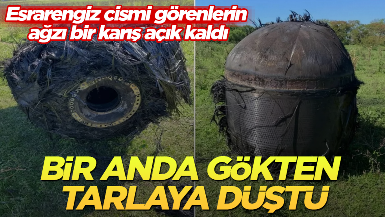 Bir anda gökten tarlaya düştü: Esrarengiz cismi görenlerin ağzı bir karış açık kaldı