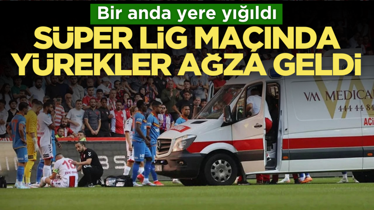 Bir anda yere yığıldı! Süper Lig maçında yürekler ağza geldi