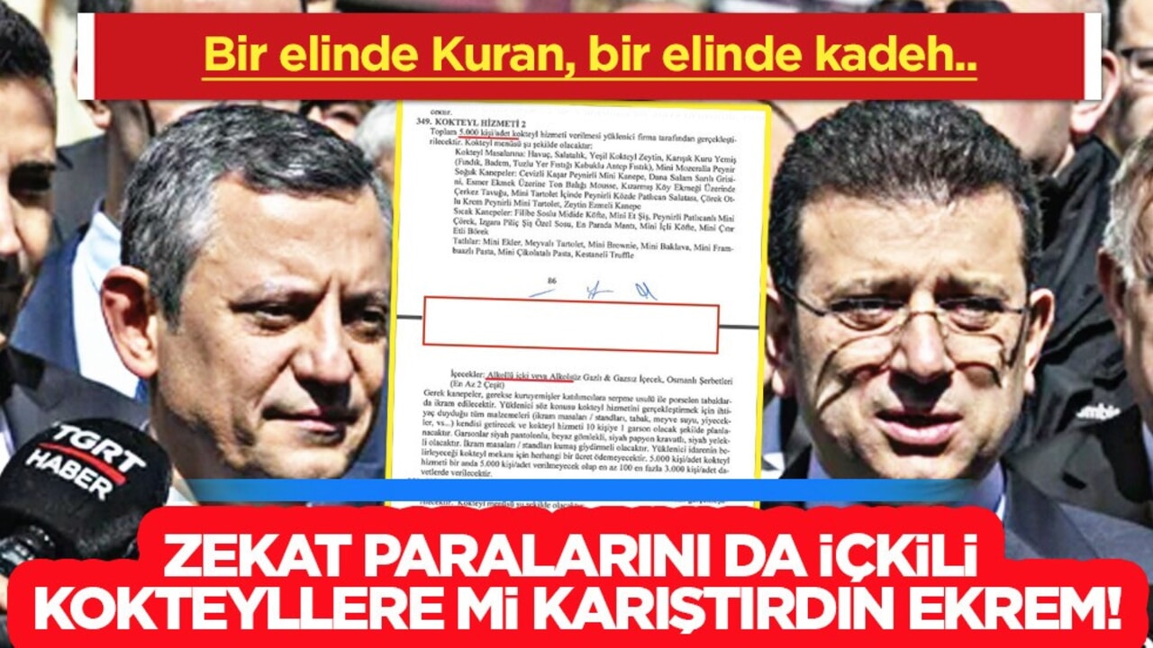 Bir elinde Kuran bir elinde kadeh! Zekat paralarını da içkili kokteyllere mi karıştırdın Ekrem!