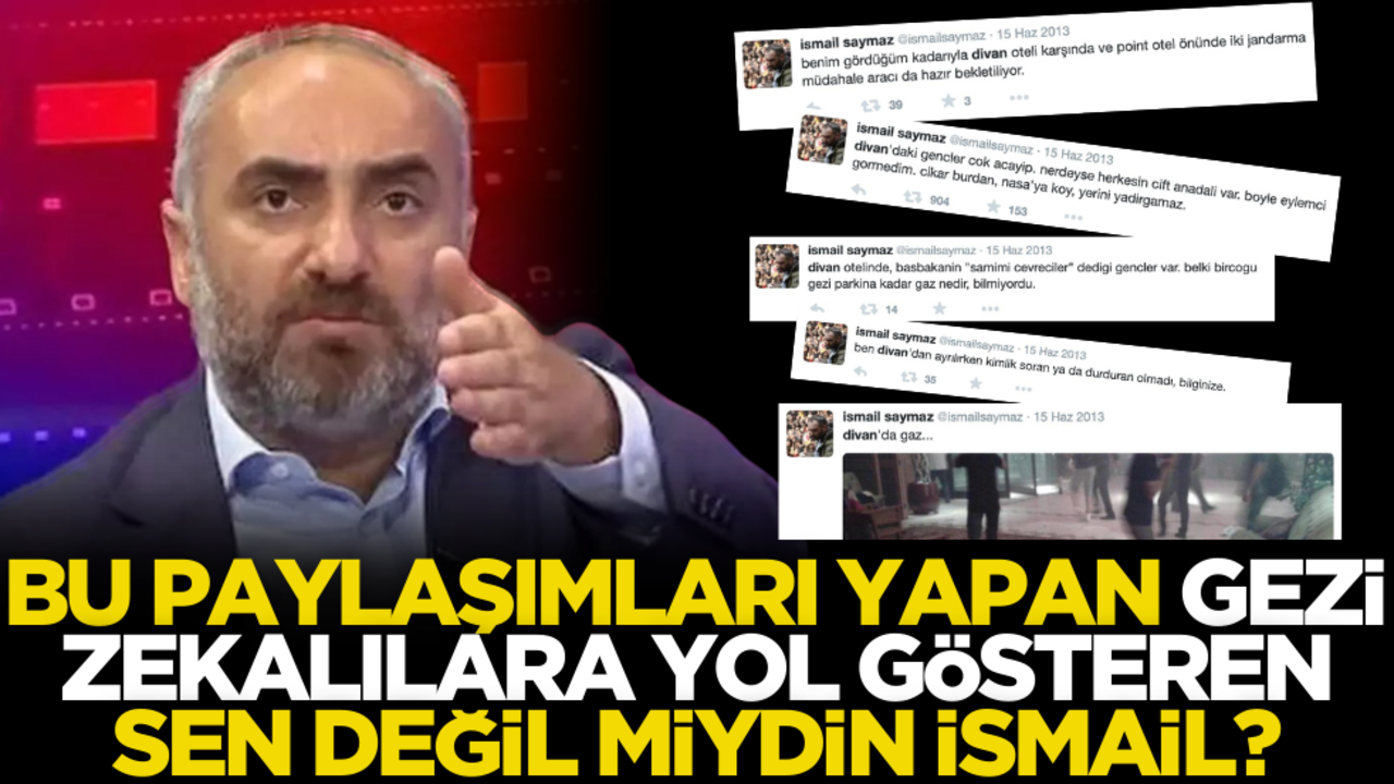 Bu paylaşımları yapan, Gezi zekalılara yol gösteren sen değil miydin İsmail Saymaz?
