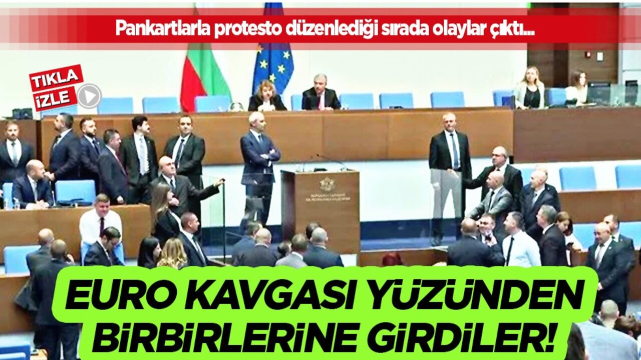 Bulgaristan Meclisi'nde euro'ya geçiş kavgası  Vekiller olay çakardı, birbirini yediler
