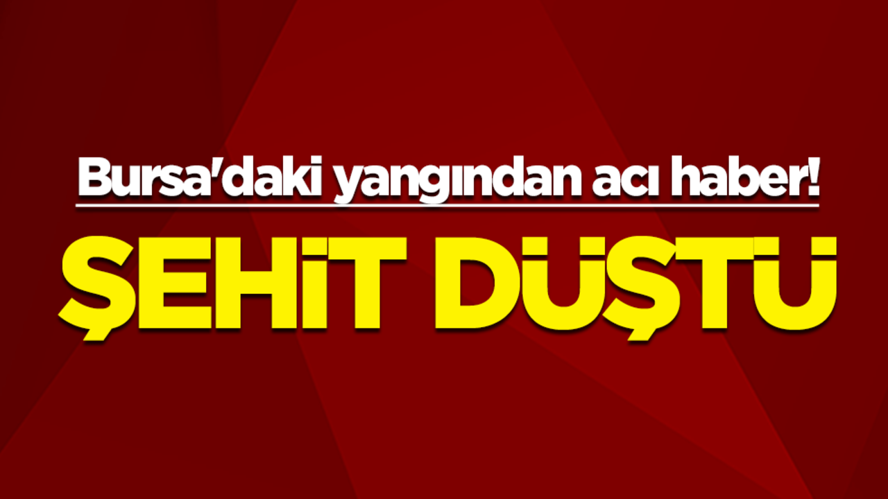 Bursa'daki yangından acı haber! Şehit düştü