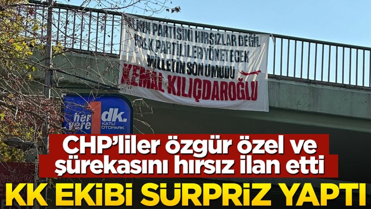 CHP’lilerden Kadıköy mitingi öncesi sürpriz pankart! Özgür Özel ve saz arkadaşları şokta