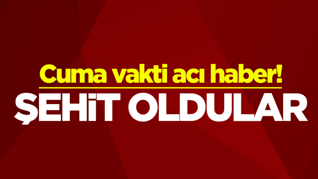 Cuma vakti acı haber! Şehit oldular