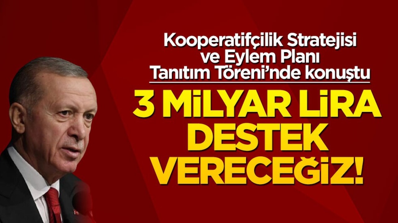 Cumhurbaşkanı Erdoğan: 3 milyar lira destek vereceğiz