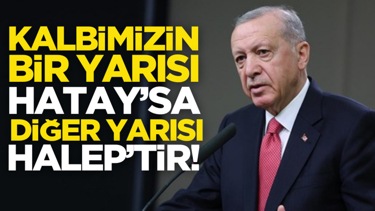 Cumhurbaşkanı Erdoğan: Kalbimizin bir yarısı Hatay'sa diğer yarısı Halep'tir
