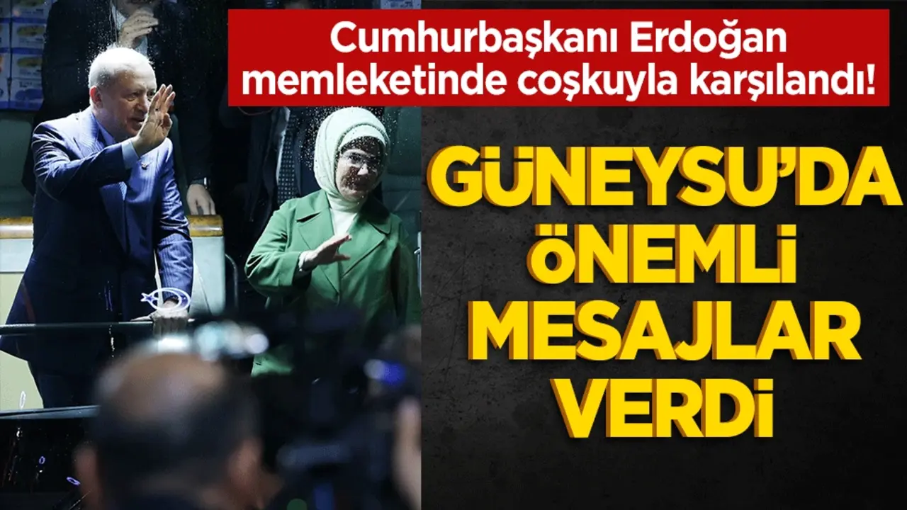 Cumhurbaşkanı Erdoğan memleketinde coşkuyla karşılandı! Güneysu’da önemli mesajlar verdi