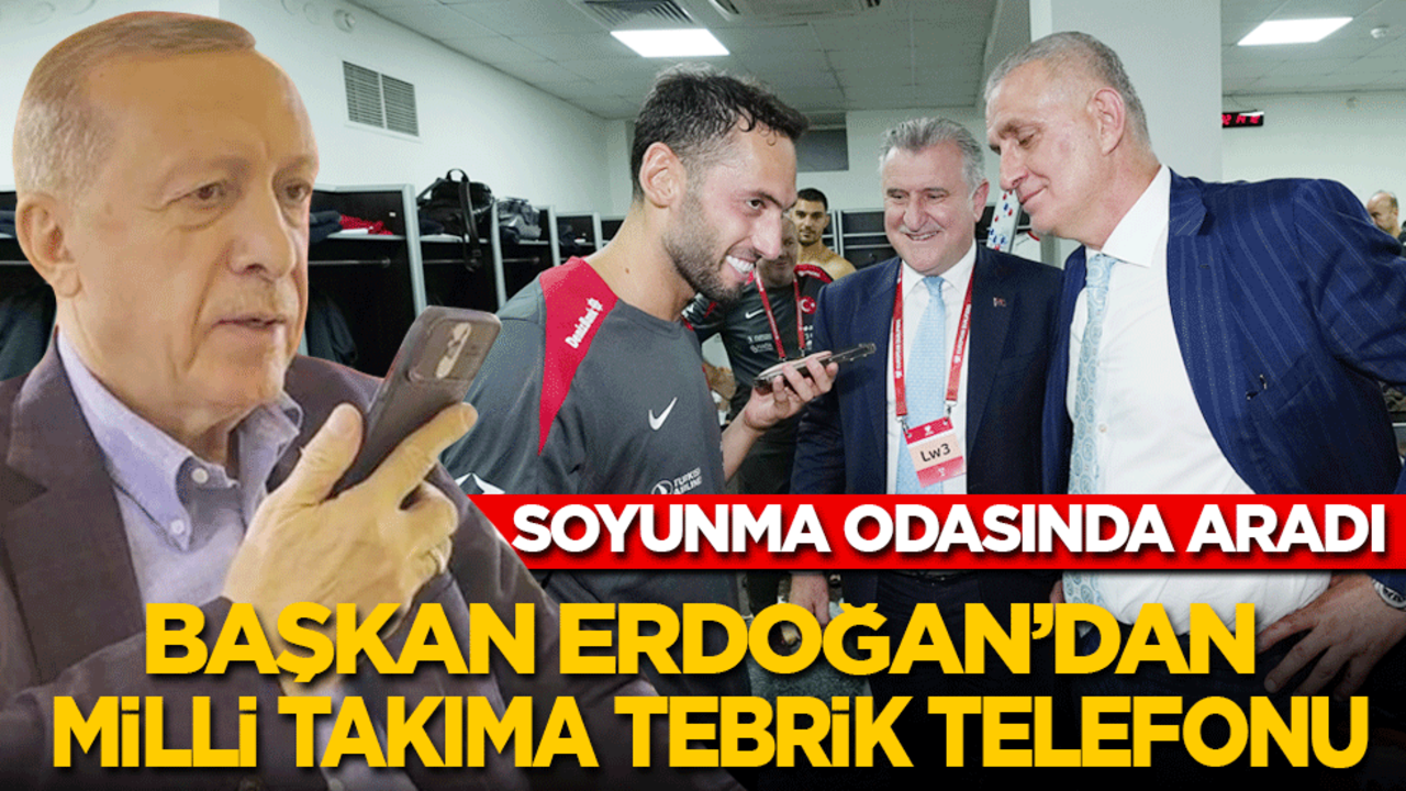Cumhurbaşkanı Erdoğan soyunma odasında aradı: Milli takıma tebrik telefonu
