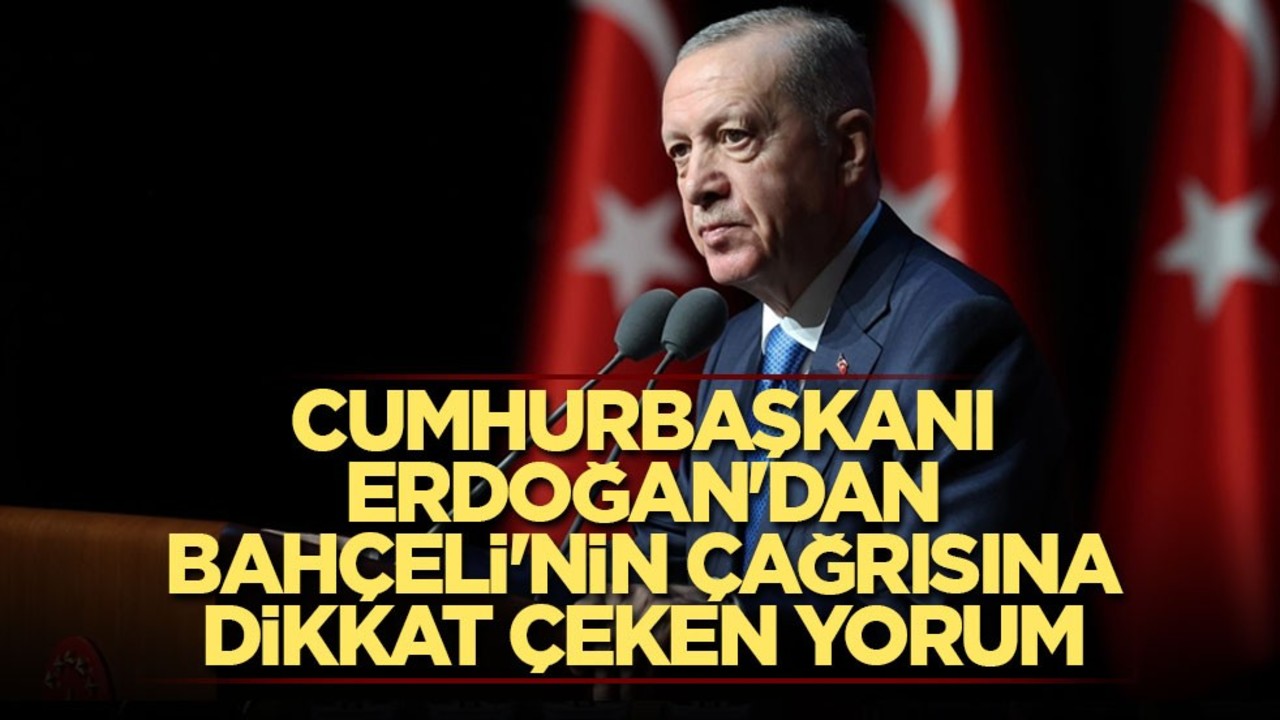 Cumhurbaşkanı Erdoğan'dan Bahçeli'nin çağrısına dikkat çeken yorum