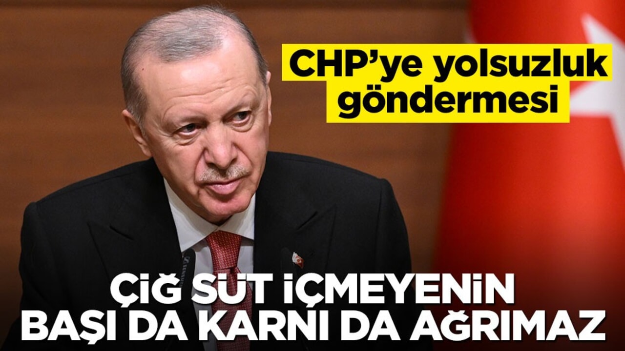 Cumhurbaşkanı Erdoğan'dan CHP'ye yolsuzluk göndermesi: Çiğ süt içmeyenin başı da karnı da ağrımaz