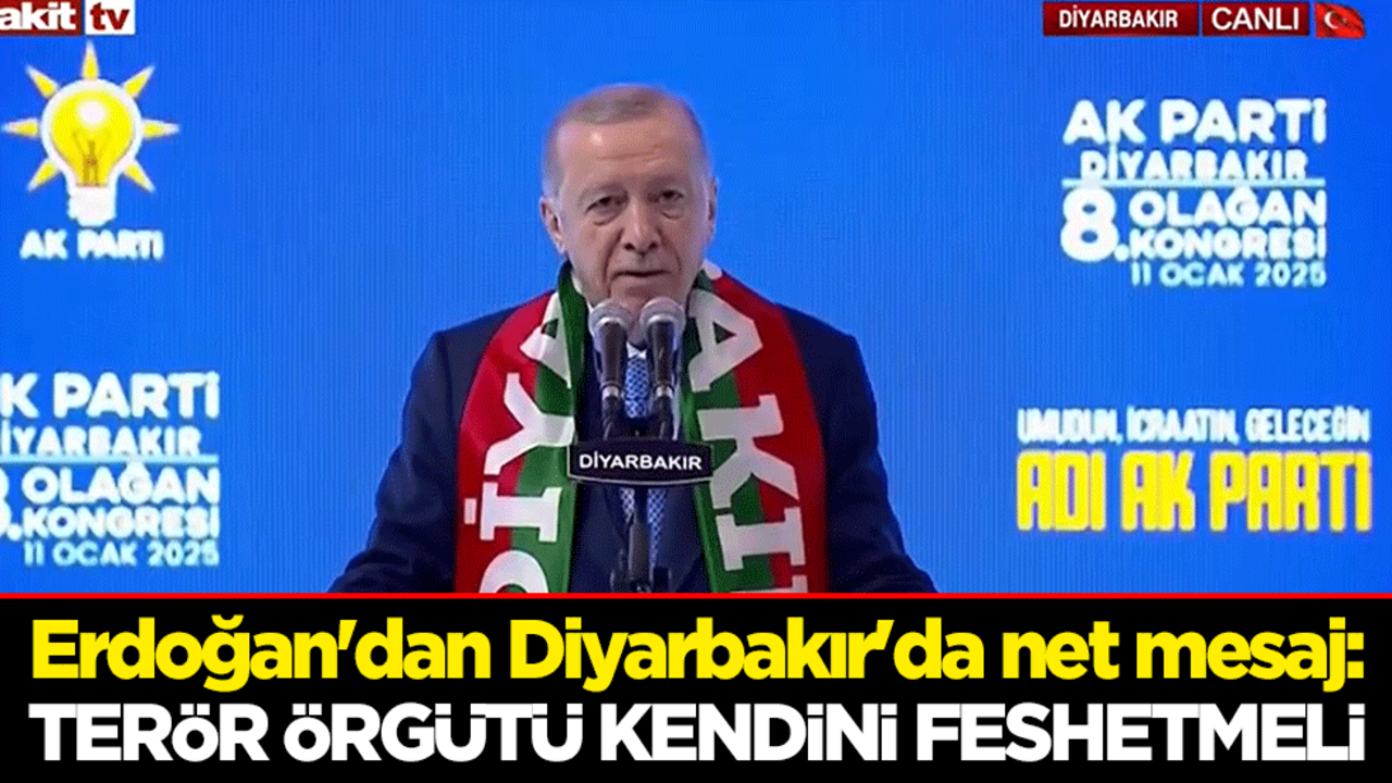 Cumhurbaşkanı Erdoğan'dan Diyarbakır'da net mesaj: Terör örgütü kendini feshetmeli