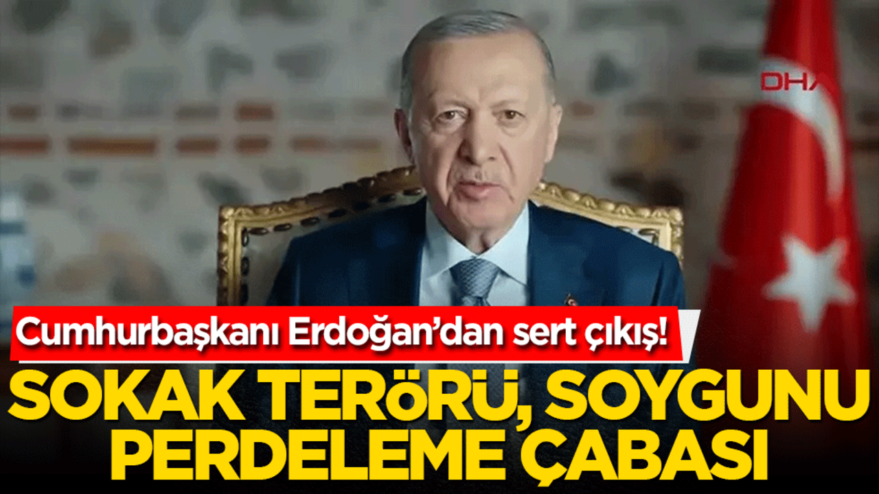 Cumhurbaşkanı Erdoğan’dan sert çıkış! ‘Sokak terörü soygunu perdeleme çabası’
