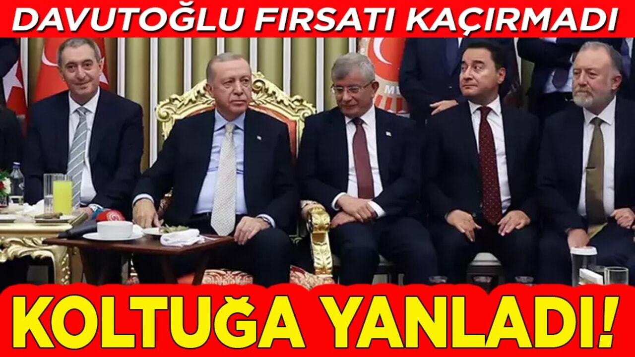 Davutoğlu fırsatı kaçırmadı. Koltuğa yanladı!