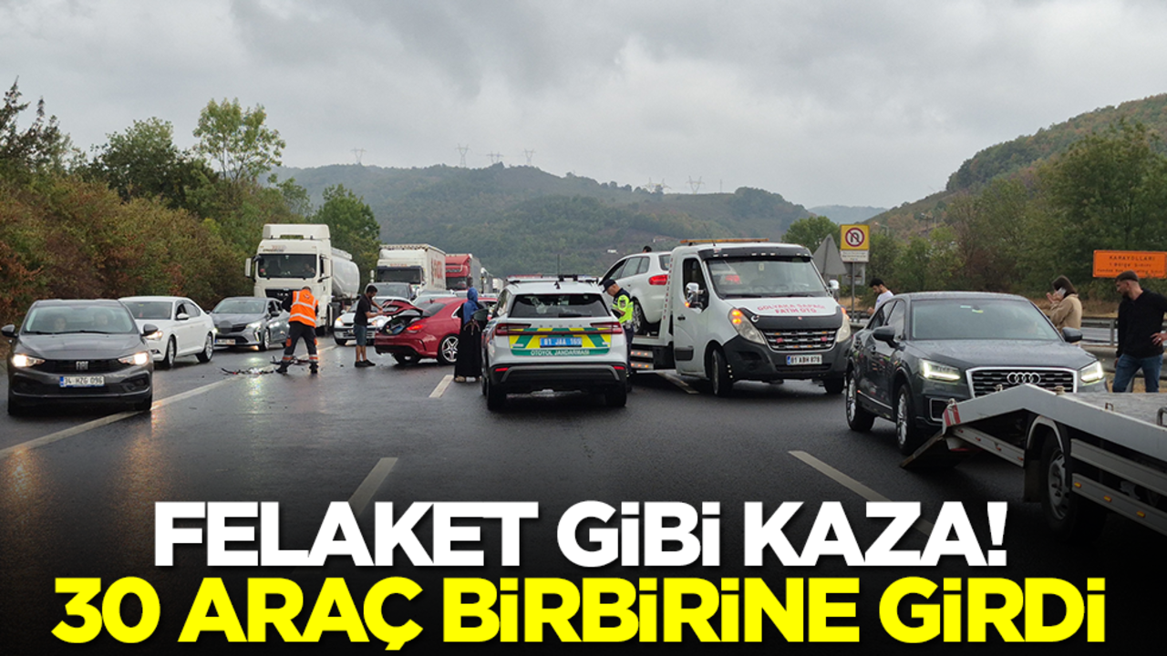 Dehşete düşüren kaza! 30 araç birbirine girdi