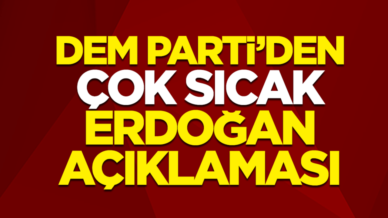DEM Parti'den flaş Erdoğan açıklaması