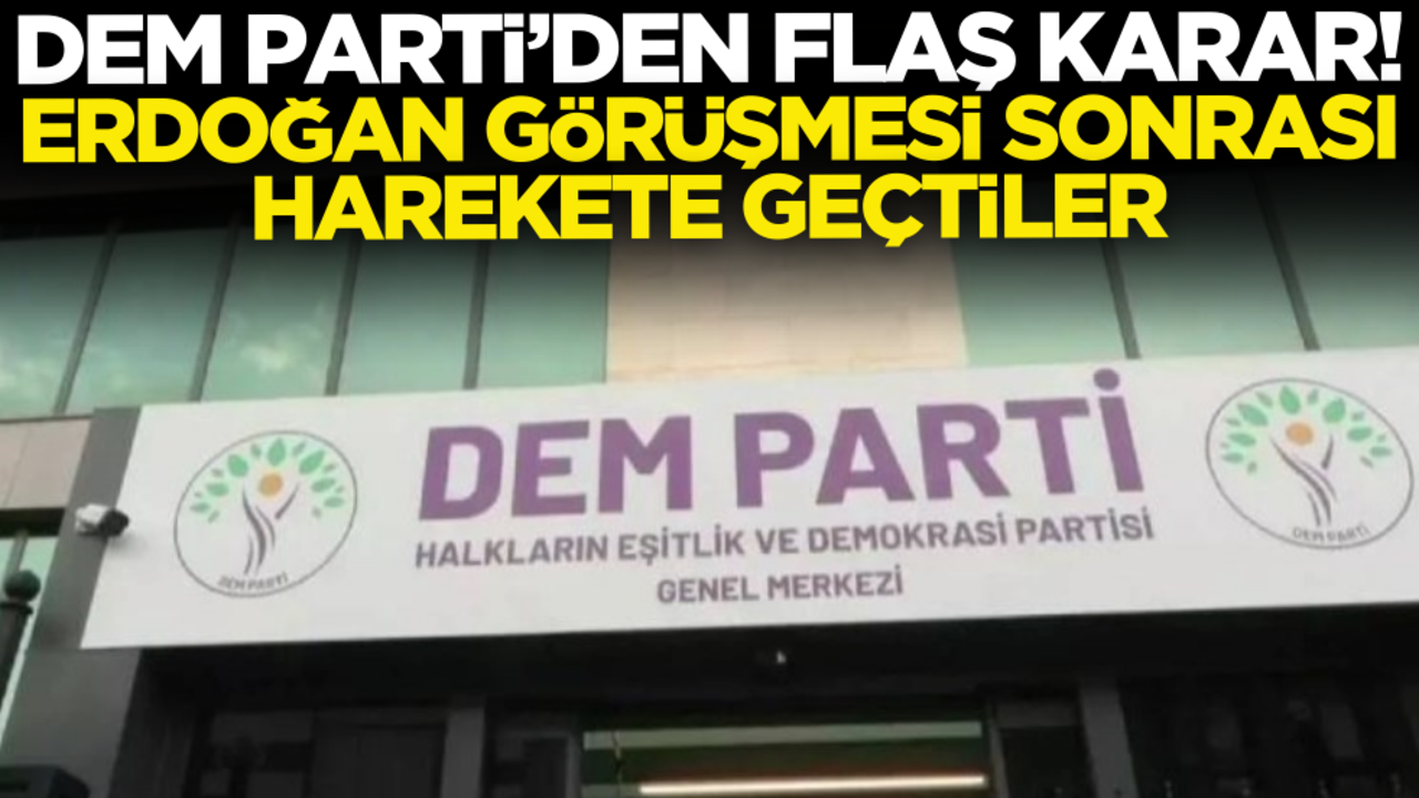 DEM Parti’den flaş karar! Erdoğan görüşmesi sonrası harekete geçtiler