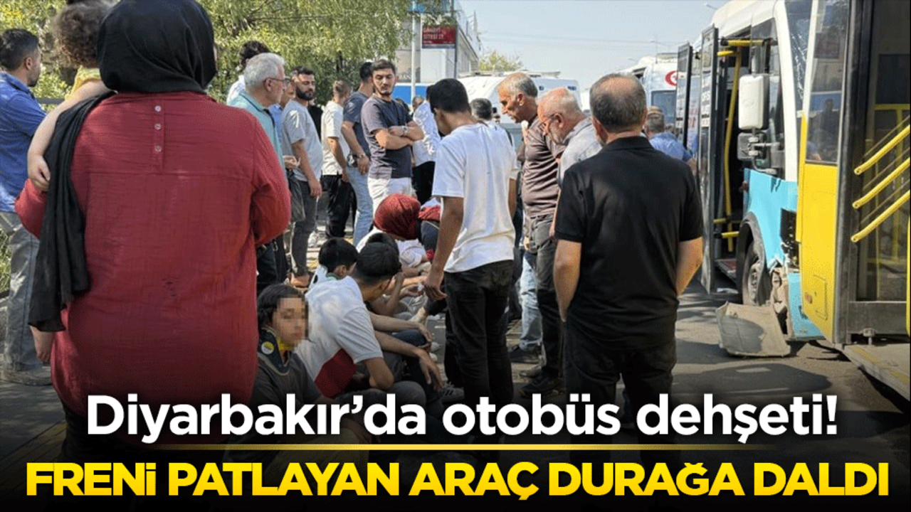 Diyarbakır’da otobüs dehşeti! Freni patlayan araç durağa daldı