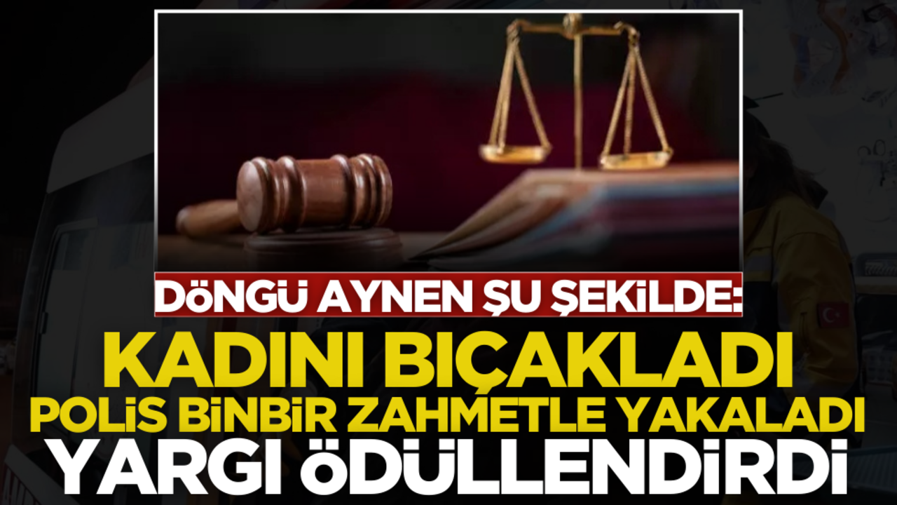 Döngü aynen şu şekilde: Sokak ortasında kadını bıçakladı, polis binbir zahmetle yakaladı, yargı ödüllendirdi!