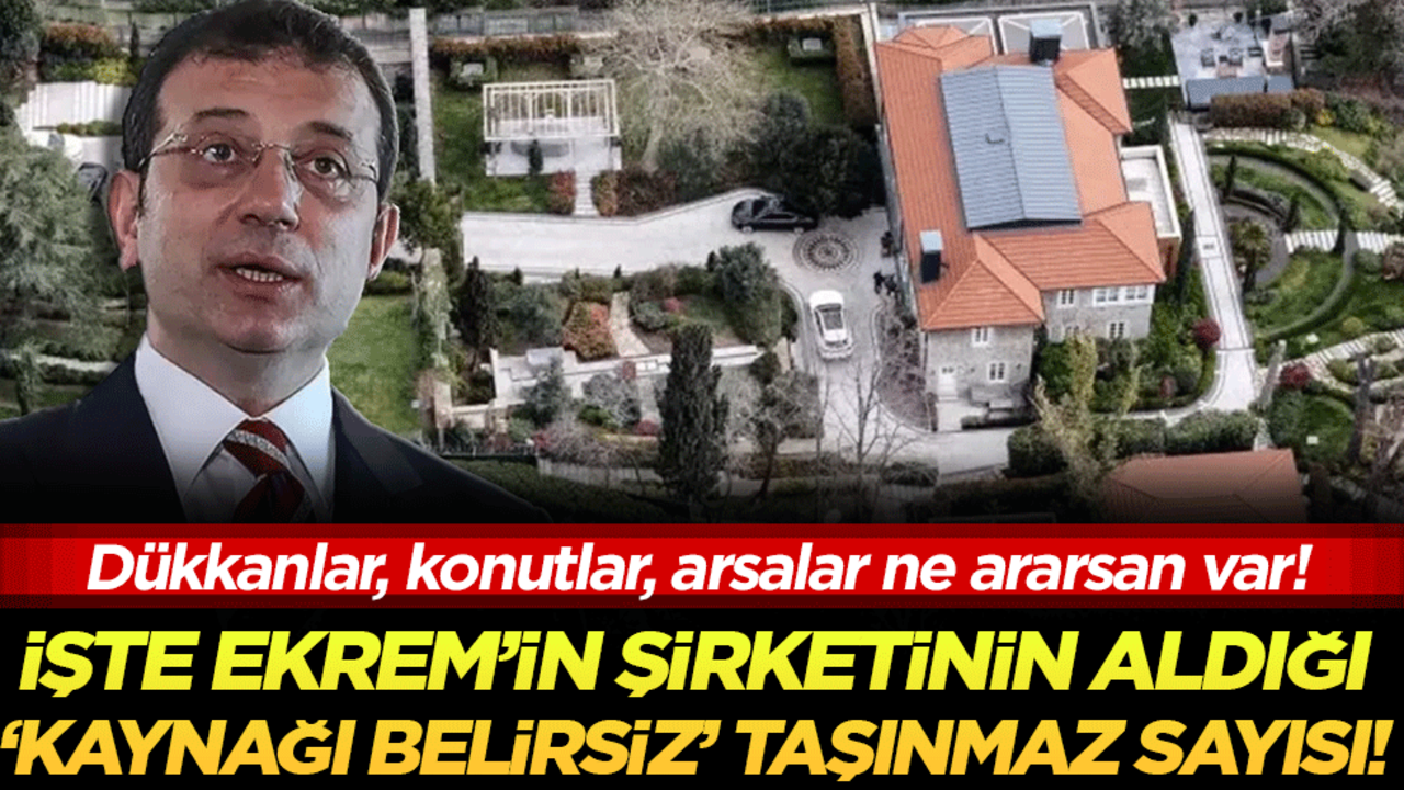 Dükkanlar, konutlar, arsalar ne ararsan var: İşte Ekrem'in şirketinin aldığı ''Kaynağı belirsiz'' taşınmaz sayısı