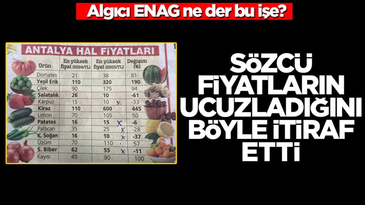 Ekonomiyi eleştirmek isterken kendi ayağına sıktı! Sözcü fiyatların ucuzladığını böyle itiraf etti