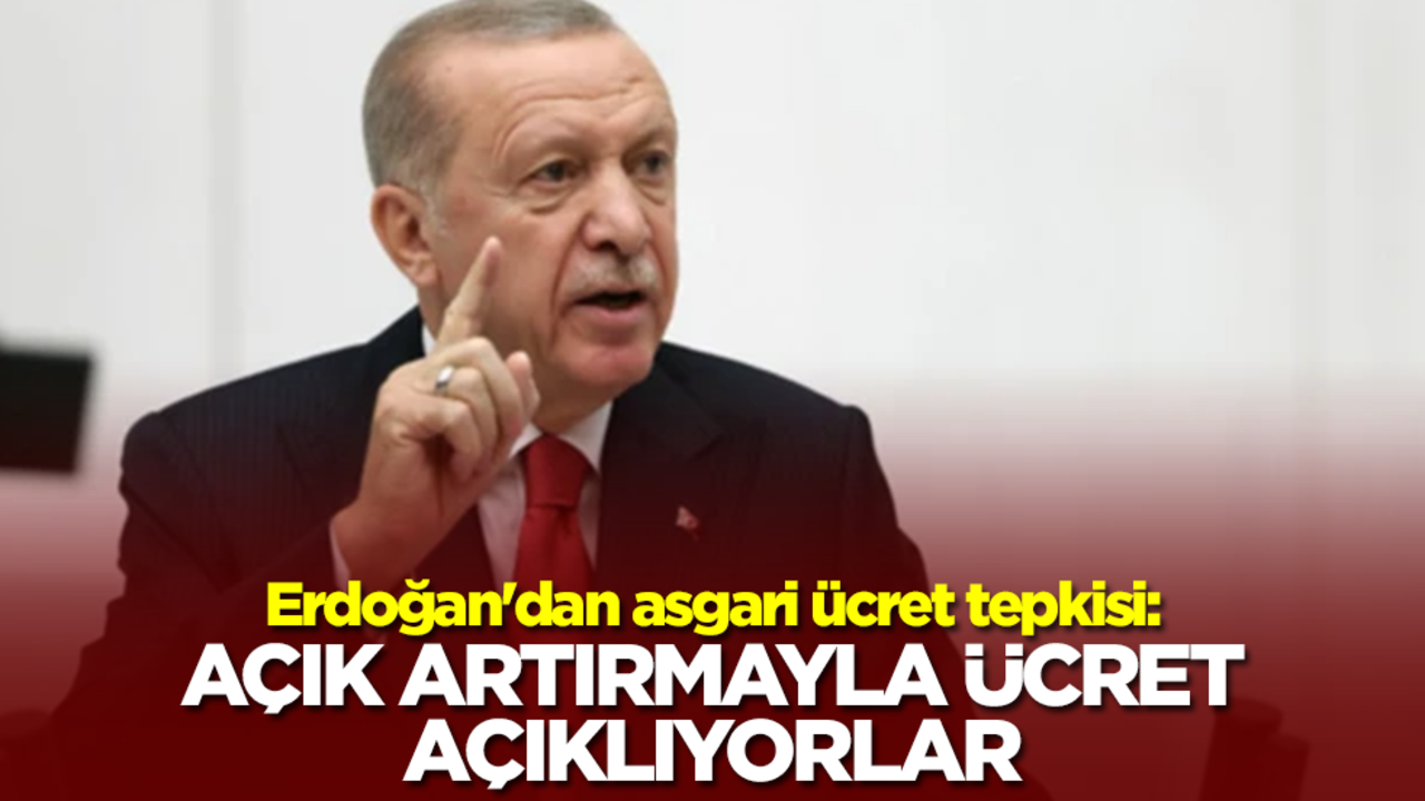 Erdoğan'dan asgari ücret tepkisi: Açık artırmayla ücret açıklıyorlar