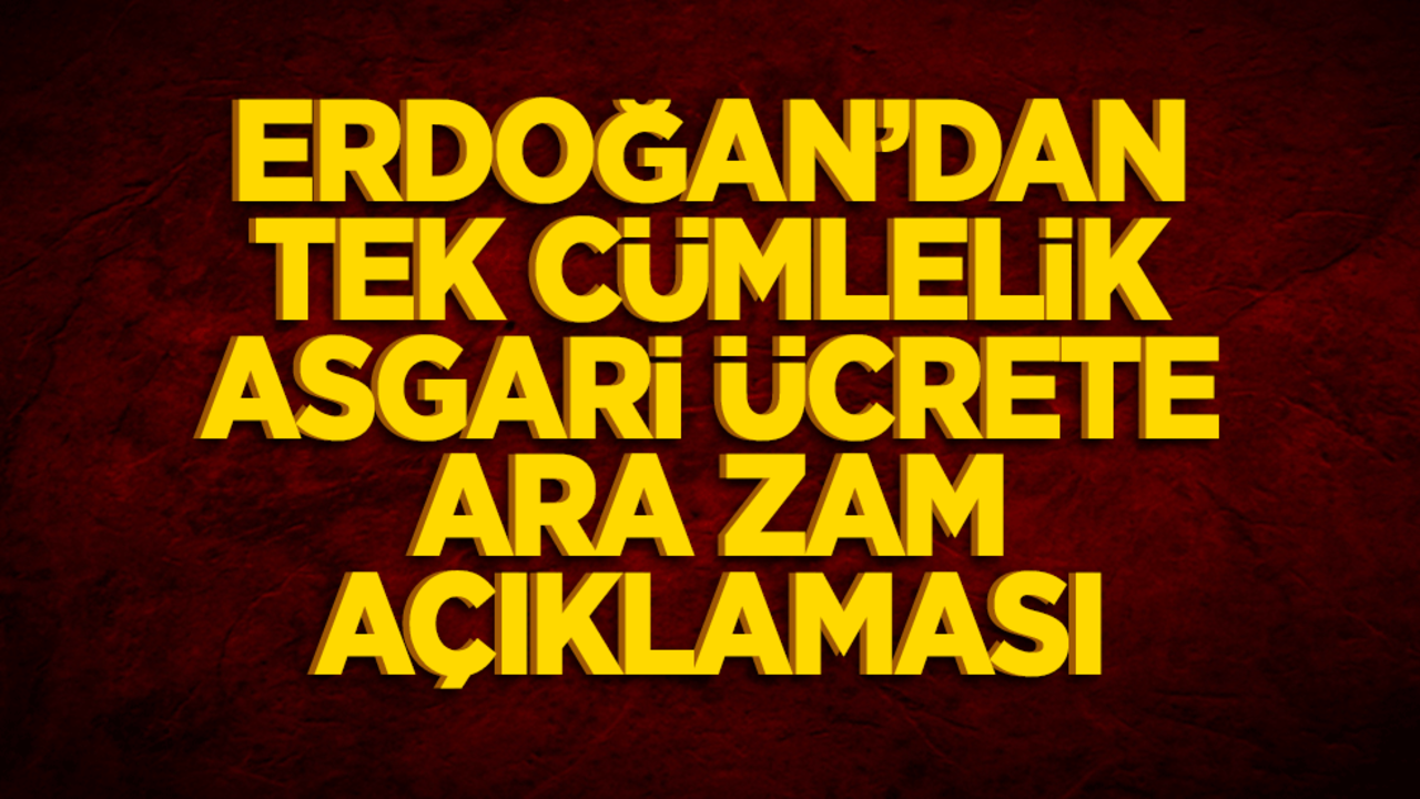 Erdoğan'dan asgari ücrete zam sorularına tek cümlelik net yanıt!