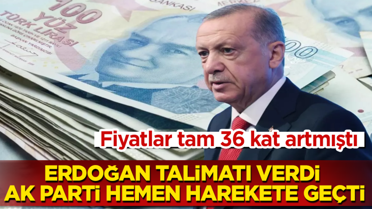 Fiyatlar tam 36 kat artmıştı! Erdoğan talimatı verdi, AK Parti hemen harekete geçti